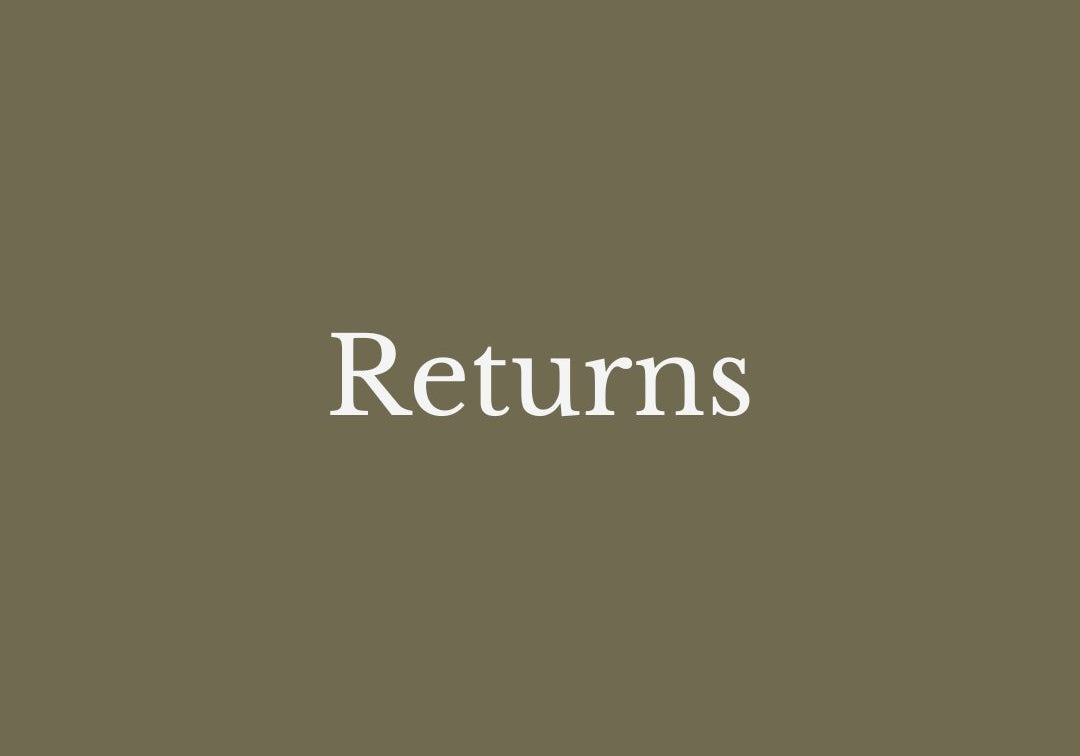 Returns text centred on an olive green background